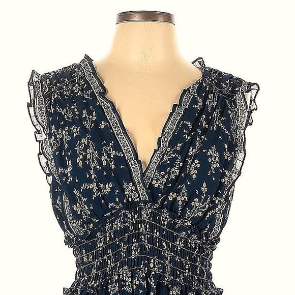 MAX STUDIO, Gorgeous navy blue sleeveless floral maxi dress - Picture 2 of 14